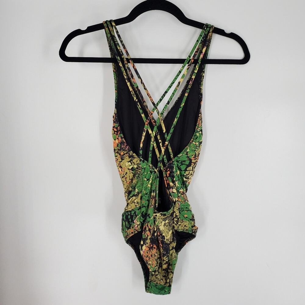 Insight Green Multi Print Strappy Open Back Once … - image 3